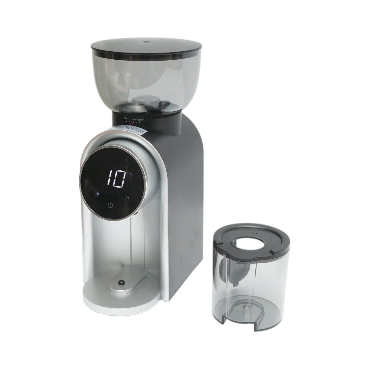 Rasnita electrica de cafea automata 150W, 220V, reglaj macinare 25 trepte, afisaj digital touch, bavuri conice, recipient boabe 250g - imagine 3