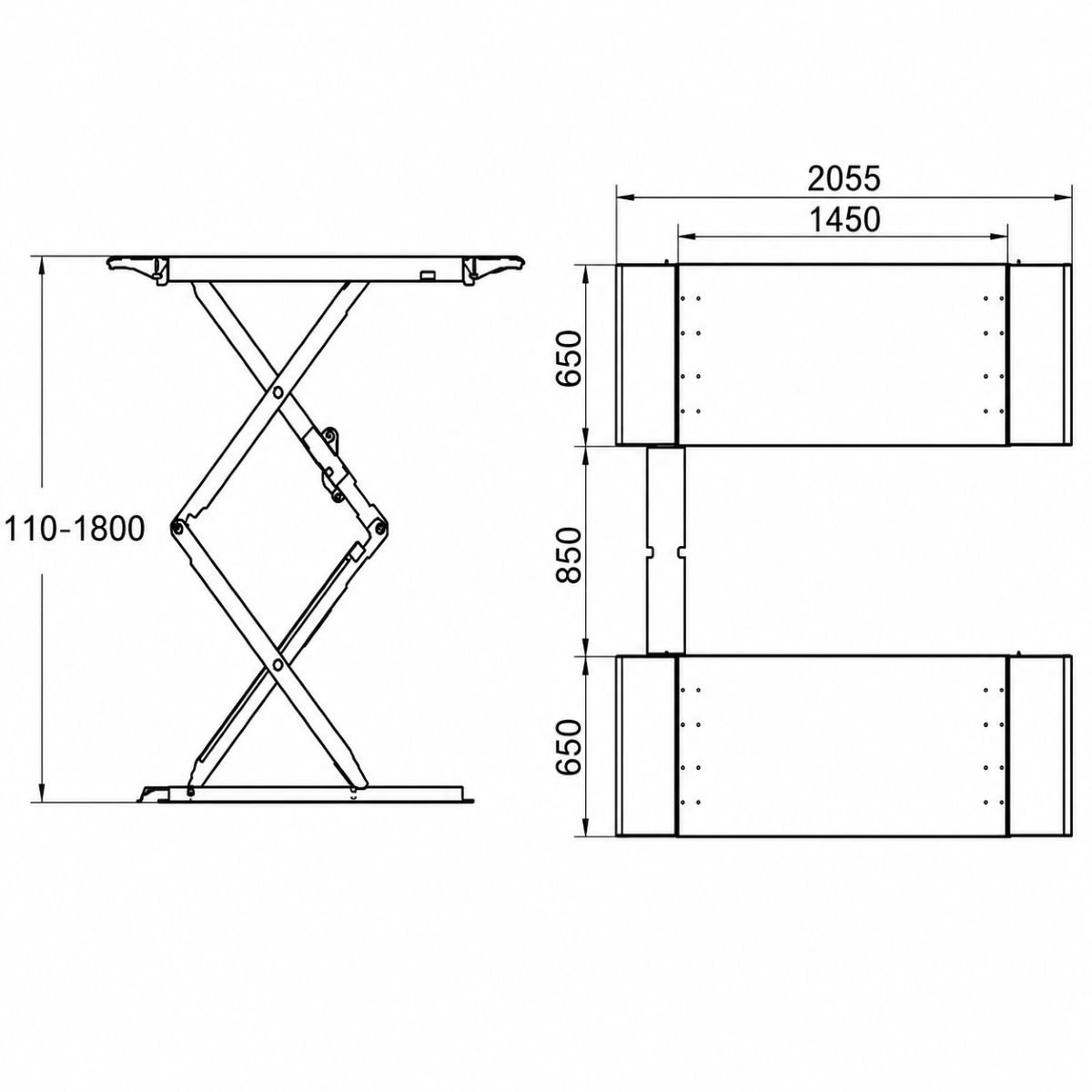 Elevator auto tip foarfeca 380V, 2.2kW, capacitate ridicare 3500kg, deblocare pneumatica, inaltime ridicare 110-1800mm - imagine 4