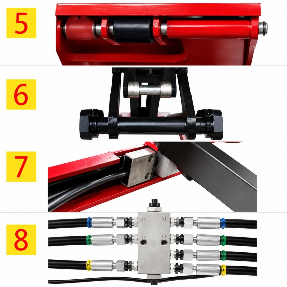 Elevator auto tip foarfeca 380V, 2.2kW, capacitate ridicare 3500kg, deblocare pneumatica, inaltime ridicare 110-1800mm - imagine 3