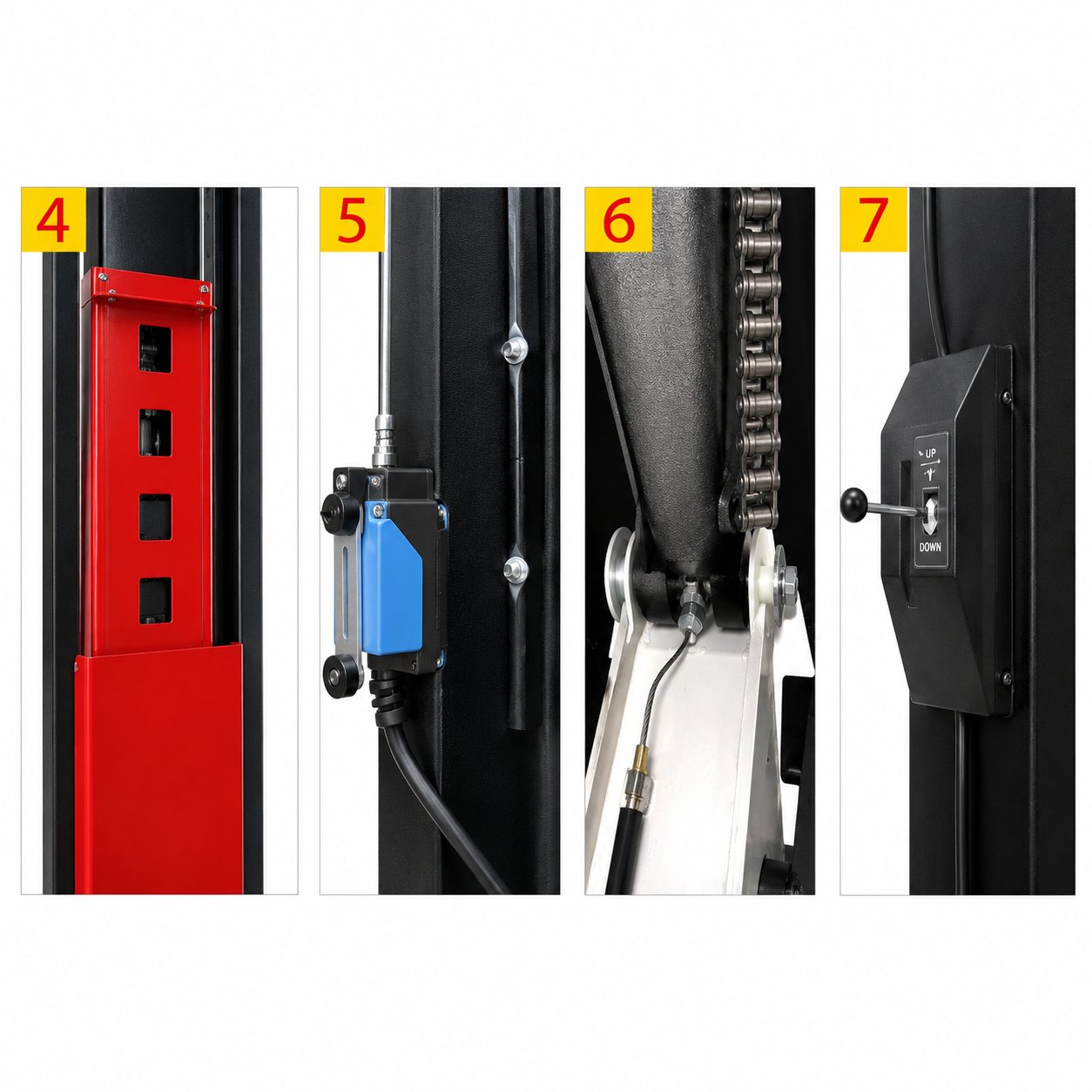 Elevator auto cu 2 coloane 380V, 2.2kW, capacitate ridicare 5000kg, deblocare mecanica, inaltime ridicare 1800mm - imagine 5