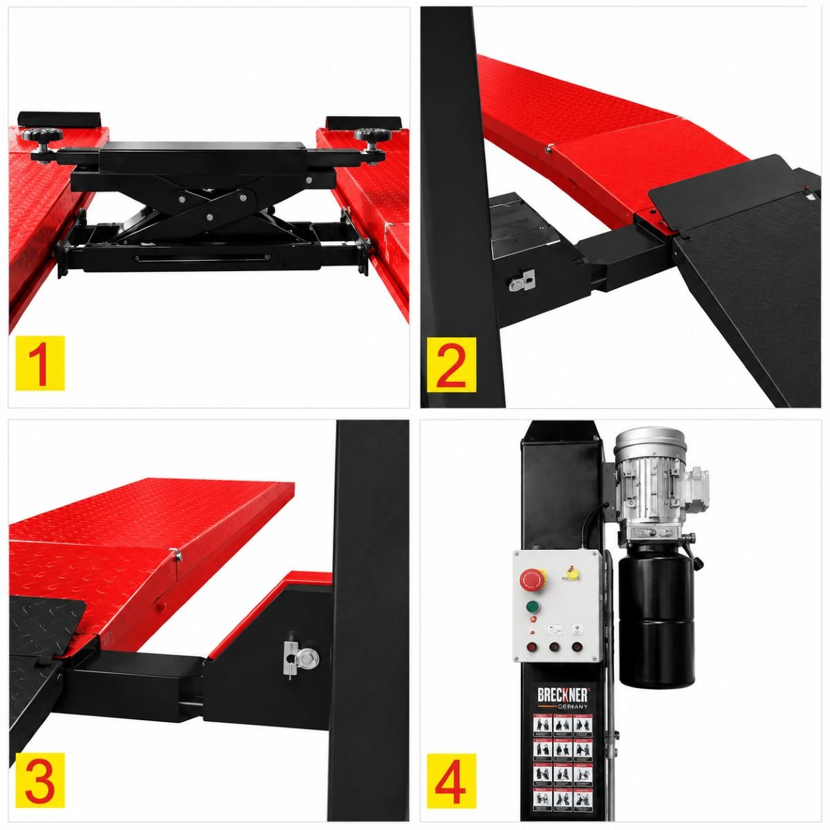 Elevator auto cu 4 coloane 380V, 2.2kW, capacitate ridicare 5000kg, cric central incorporat, inaltime ridicare 1970mm - imagine 3