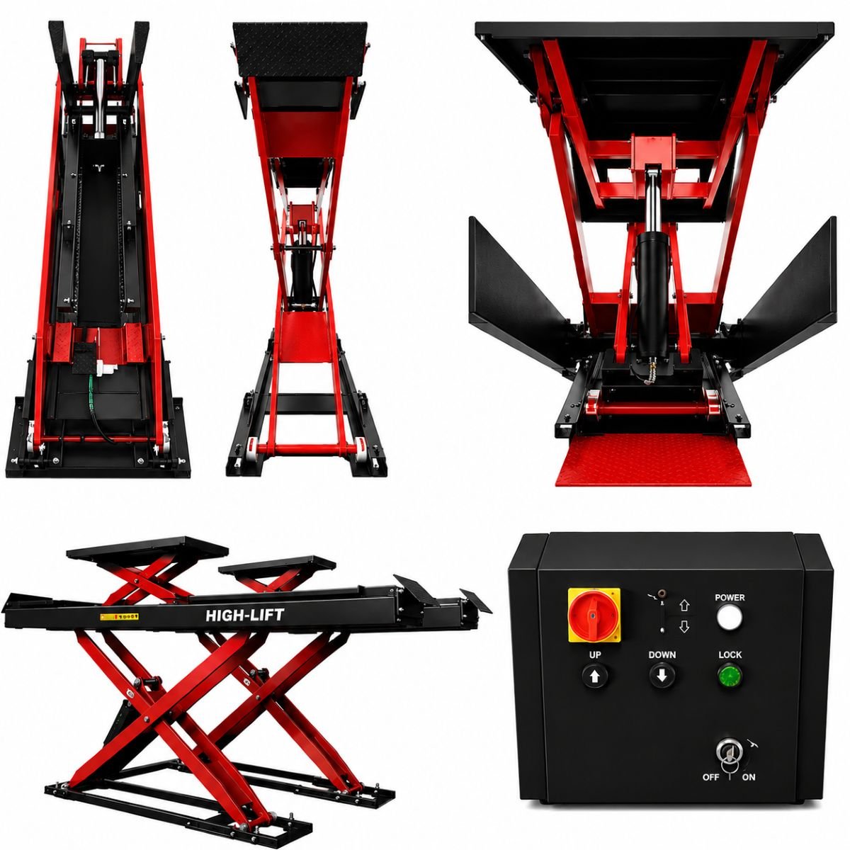Elevator auto tip foarfeca dublu 380V, 2.2kW, capacitate ridicare 4000kg, inaltime ridicare 330-1850mm - imagine 2