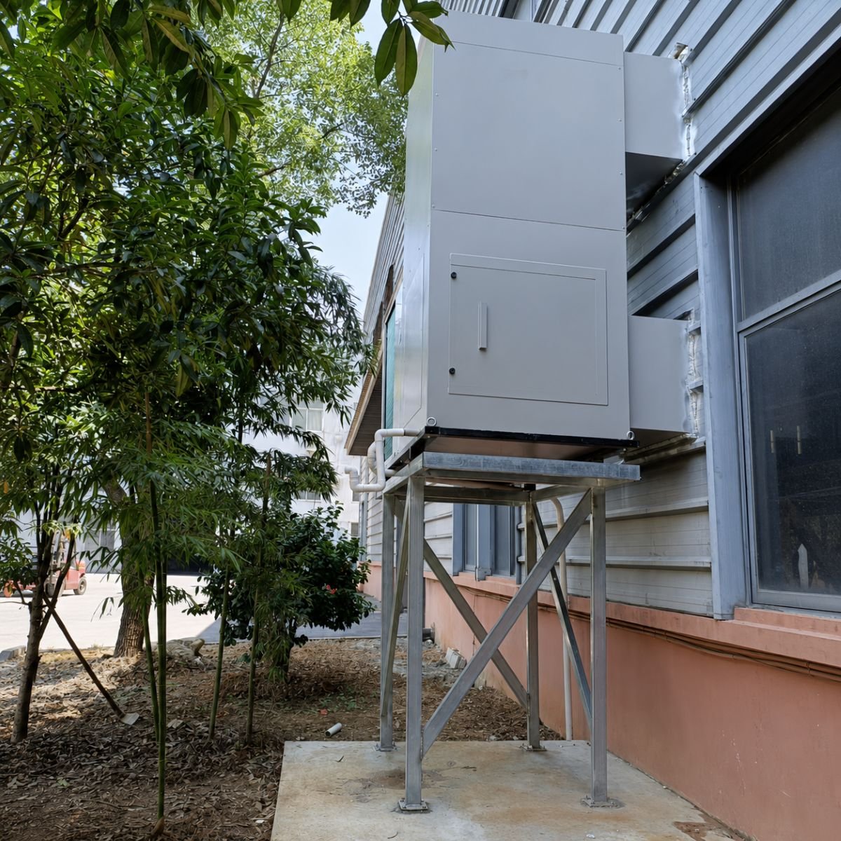 Sistem instalatie climatizare industriala 272.960 BTU, 80kW, 380V, functie incalzire si ventilatie, debit aer 17.500m3/h pentru corturi, hale, depozite 500–750m2 - imagine 3