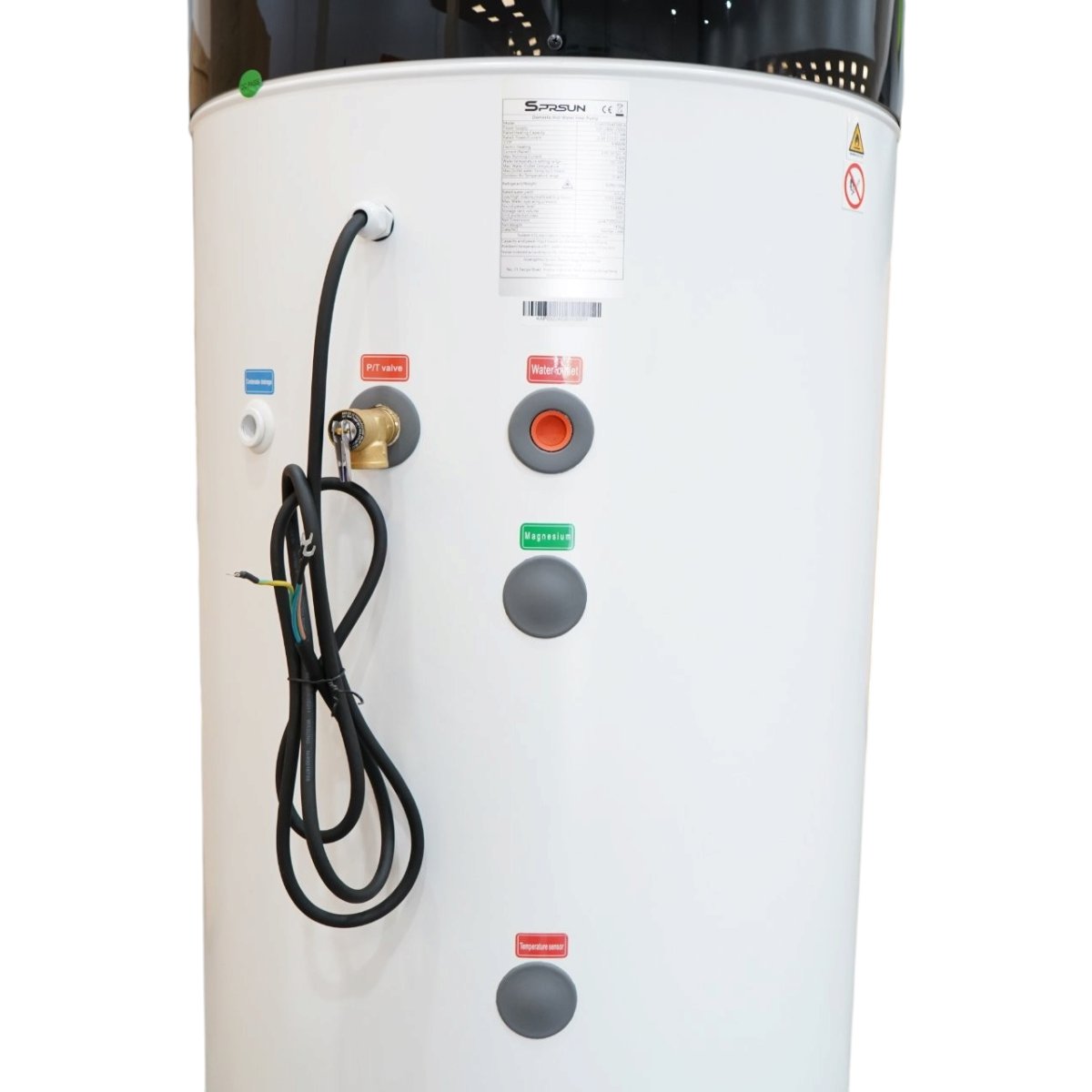 Pompa de caldura 3kW, 220V cu boiler apa calda incorporat 300L, 65°C, R290 SPRSUN - imagine 4