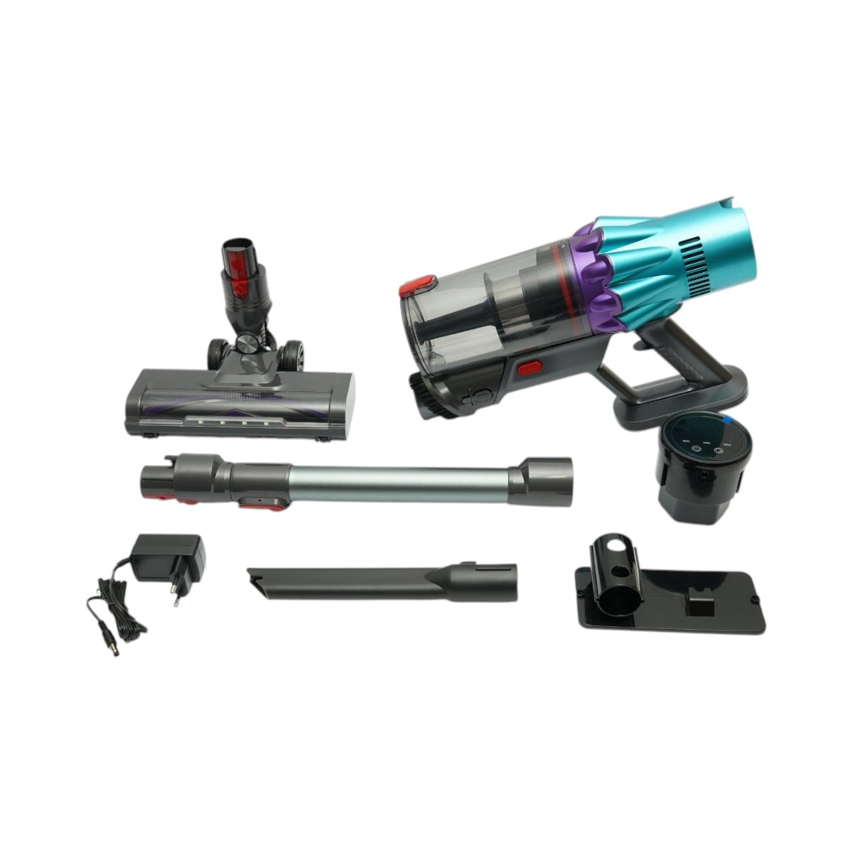 Aspirator vertical fara fir 300W, putere aspirare 35 kPa, baterie 2000mAh, recipient praf 800ml, 3 moduri de aspirare, ecran tactil LED, motor brushless, perie iluminata LED - imagine 3