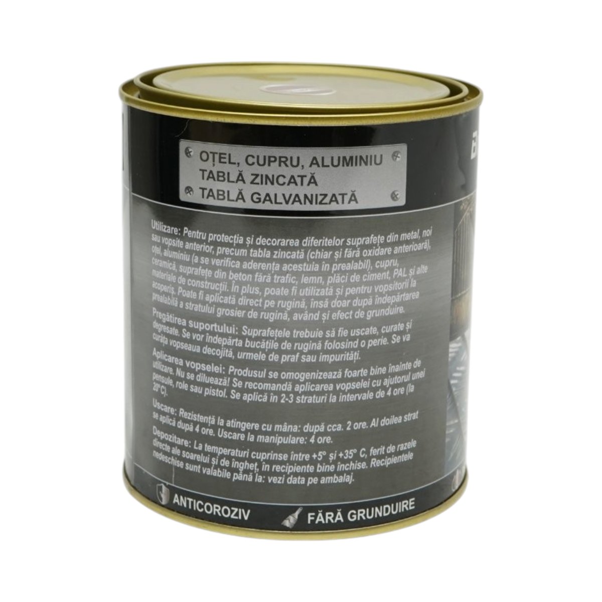 Vopsea email anticoroziva 3 in 1 pentru metal, direct pe rugina, pe baza de apa, rosu imperial 750g Breckner Germany - imagine 3