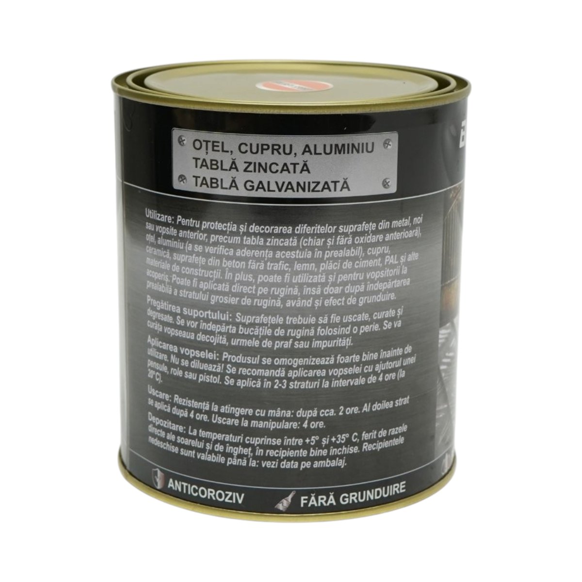 Vopsea email anticoroziva 3 in 1 pentru metal, direct pe rugina, pe baza de apa, galben sport 750g Breckner Germany - imagine 3