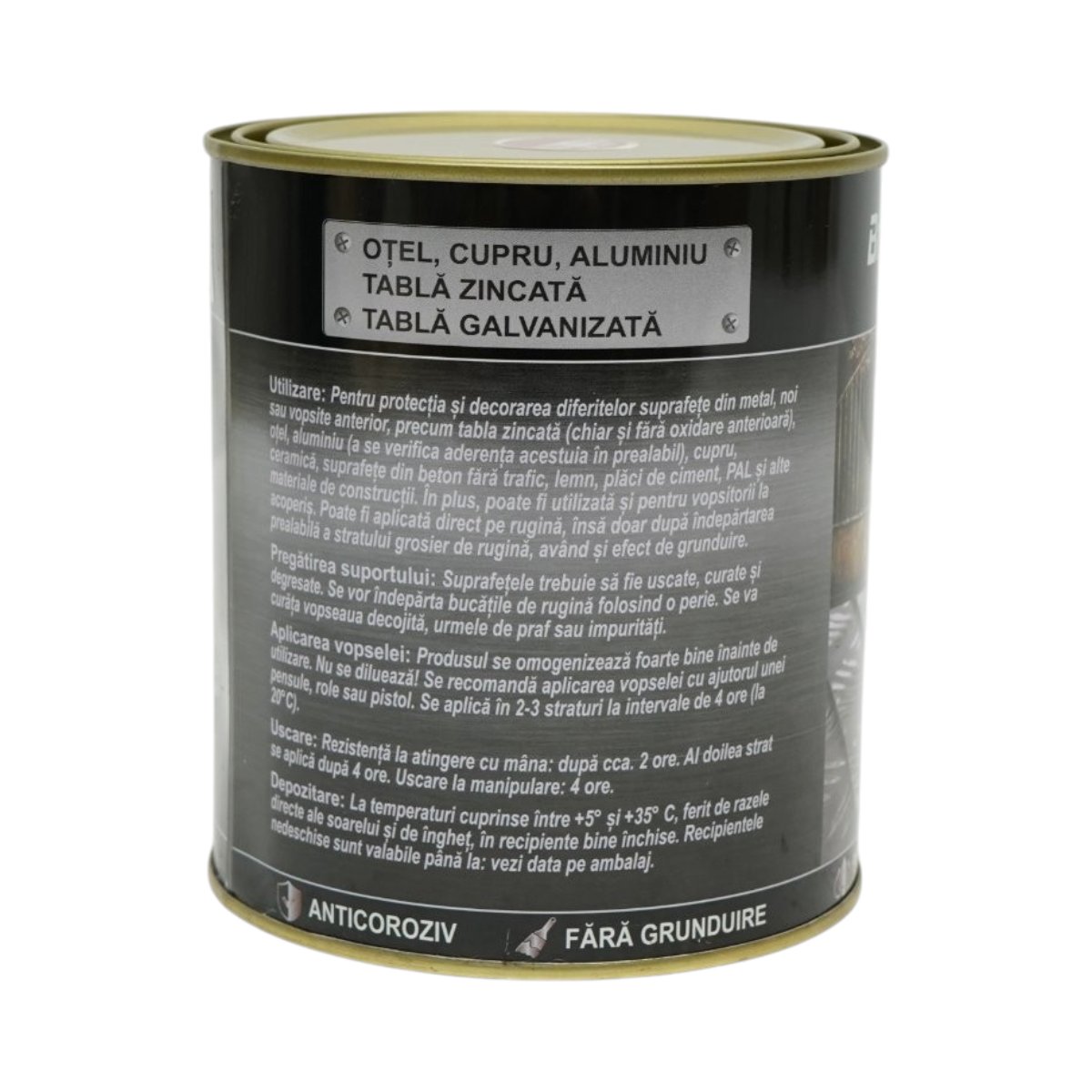Vopsea email anticoroziva 3 in 1 pentru metal, direct pe rugina, pe baza de apa, portocaliu 2107 Amazone 750g Breckner Germany - imagine 3