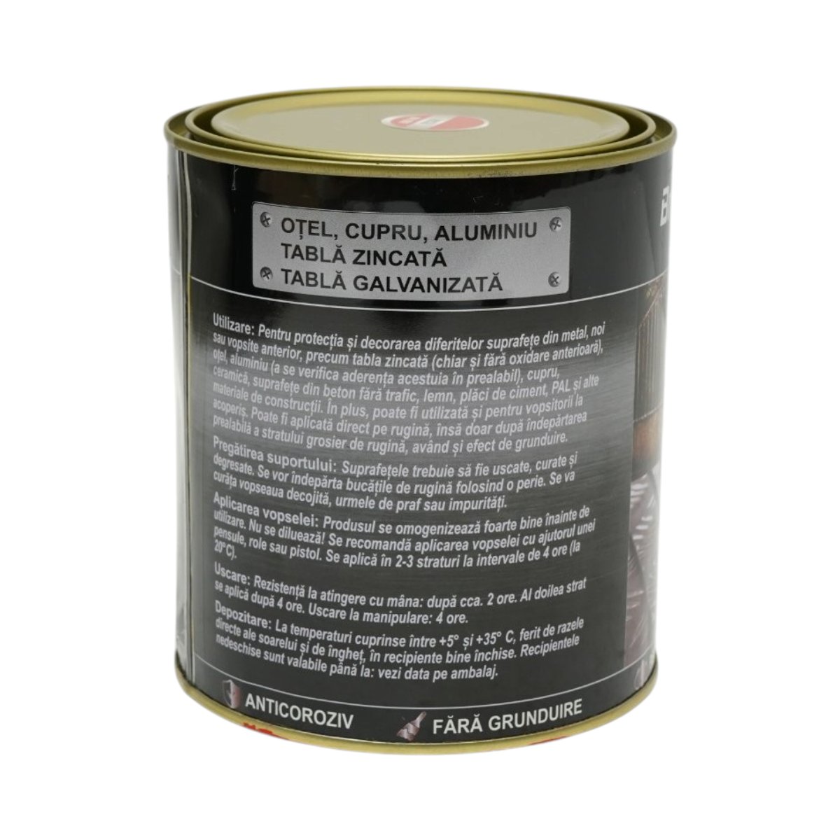 Vopsea email anticoroziva 3 in 1 pentru metal, direct pe rugina, pe baza de apa, rosu RAL 2002 750g Breckner Germany - imagine 3