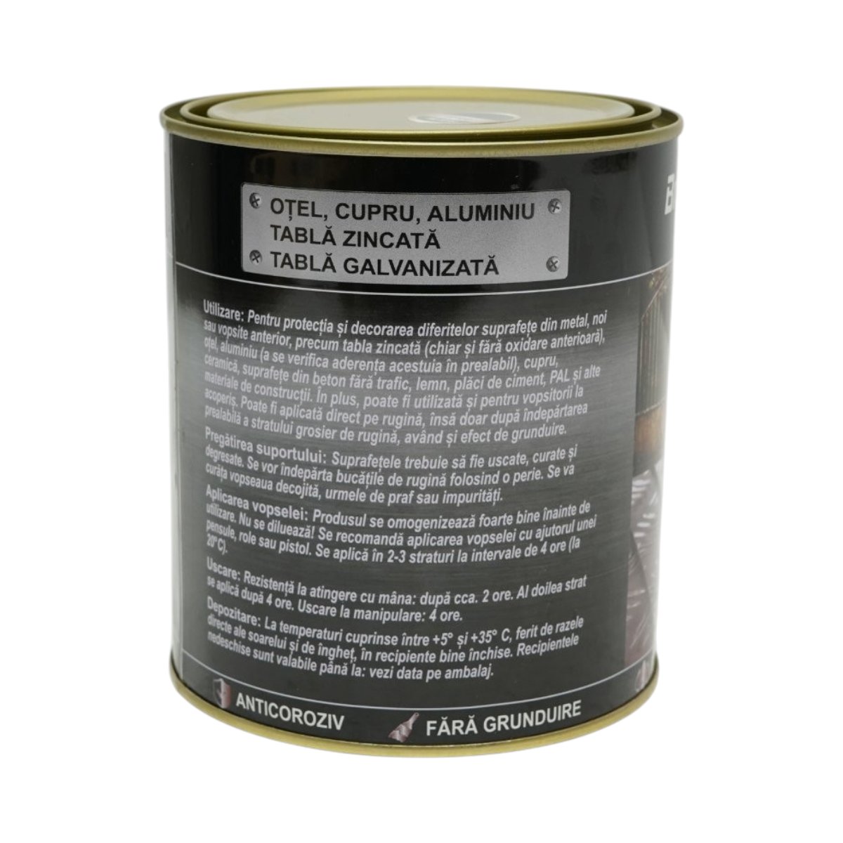 Vopsea email anticoroziva 3 in 1 pentru metal, direct pe rugina, pe baza de apa, verde RAL 6016 750g Breckner Germany - imagine 3