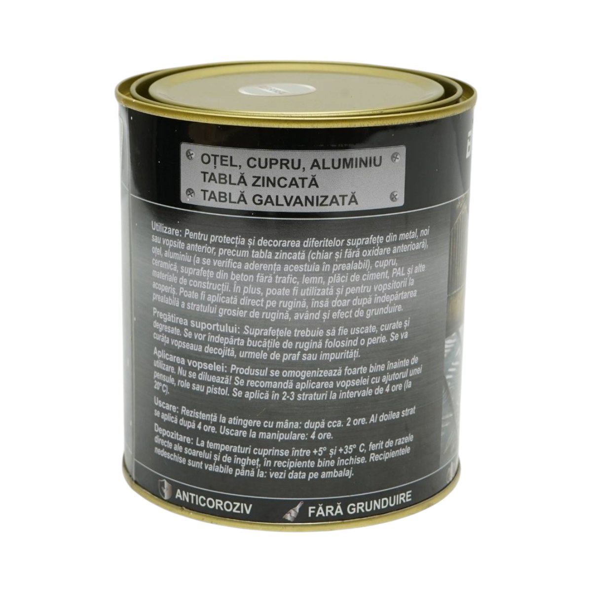 Vopsea email anticoroziva 3 in 1 pentru metal, direct pe rugina, pe baza de apa, alb boreal 750g Breckner Germany - imagine 3