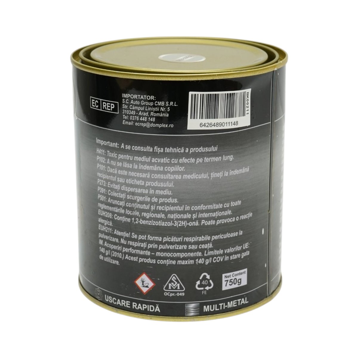Vopsea email anticoroziva 3 in 1 pentru metal, direct pe rugina, pe baza de apa, alb boreal 750g Breckner Germany - imagine 4