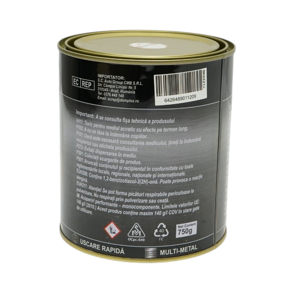 Vopsea email anticoroziva 3 in 1 pentru metal, direct pe rugina, pe baza de apa, alb 10 750g Breckner Germany - imagine 4