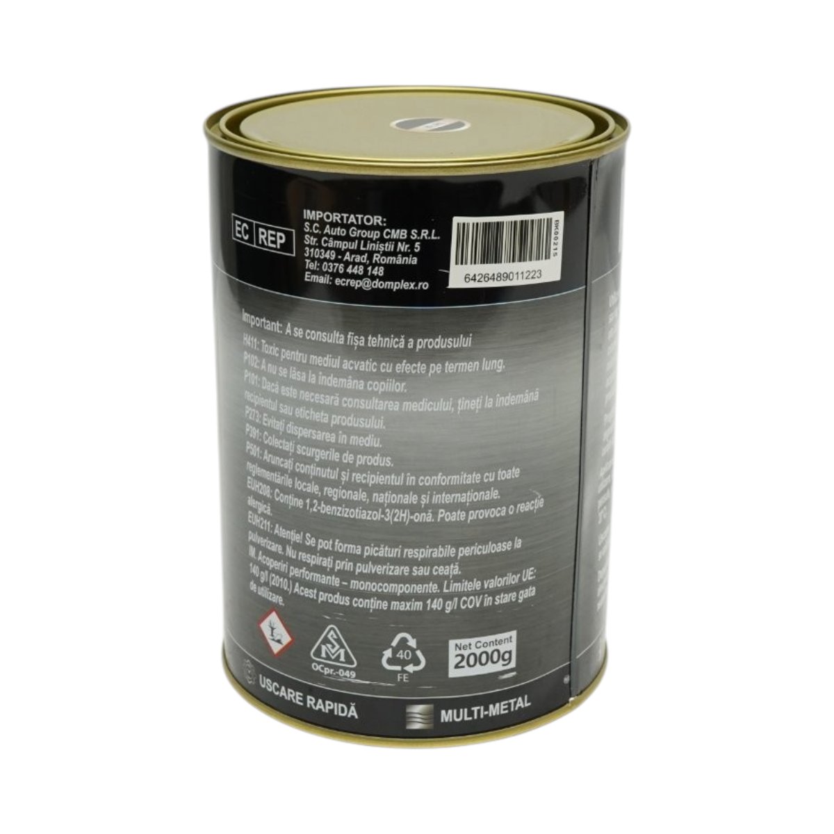 Vopsea email anticoroziva 3 in 1 pentru metal, direct pe rugina, pe baza de apa, negru 2000g Breckner Germany - imagine 4