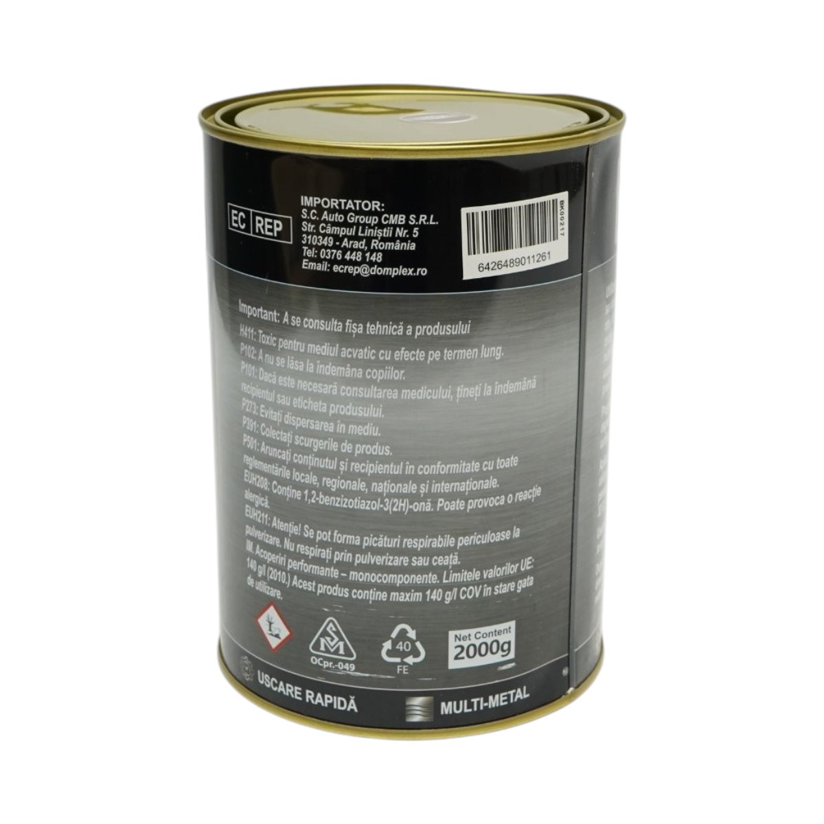 Vopsea email anticoroziva 3 in 1 pentru metal, direct pe rugina, pe baza de apa, rosu imperial 2000g Breckner Germany - imagine 4