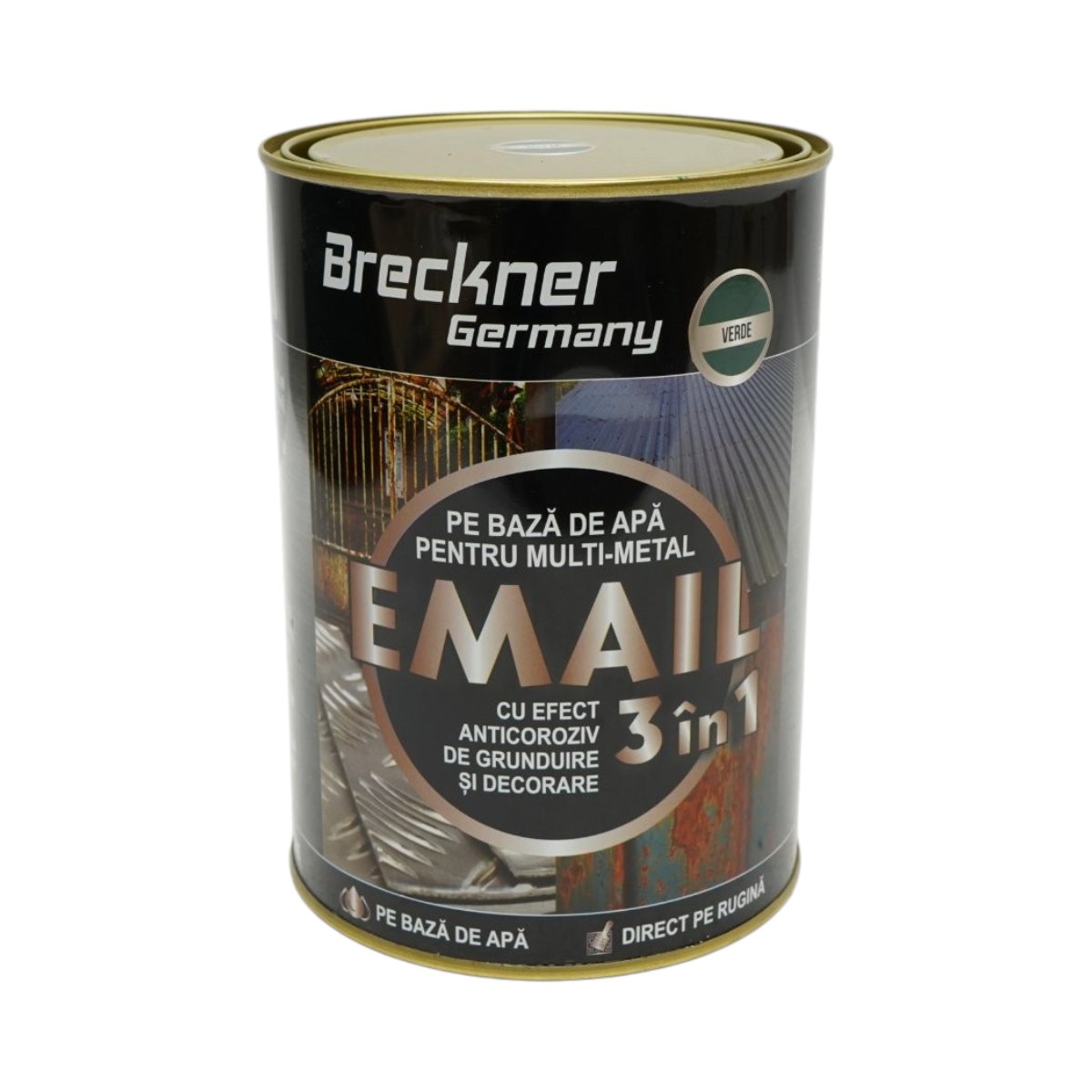 Vopsea email anticoroziva 3 in 1 pentru metal, direct pe rugina, pe baza de apa, verde John Deere 2000g Breckner Germany - imagine 2