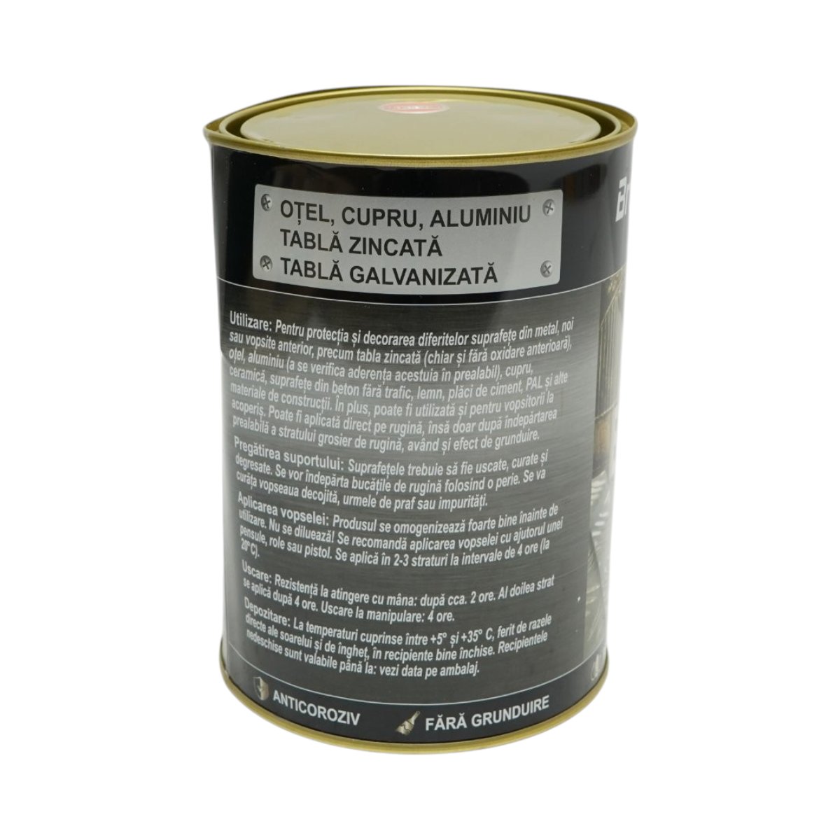 Vopsea email anticoroziva 3 in 1 pentru metal, direct pe rugina, pe baza de apa, galben sport 2000g Breckner Germany - imagine 3