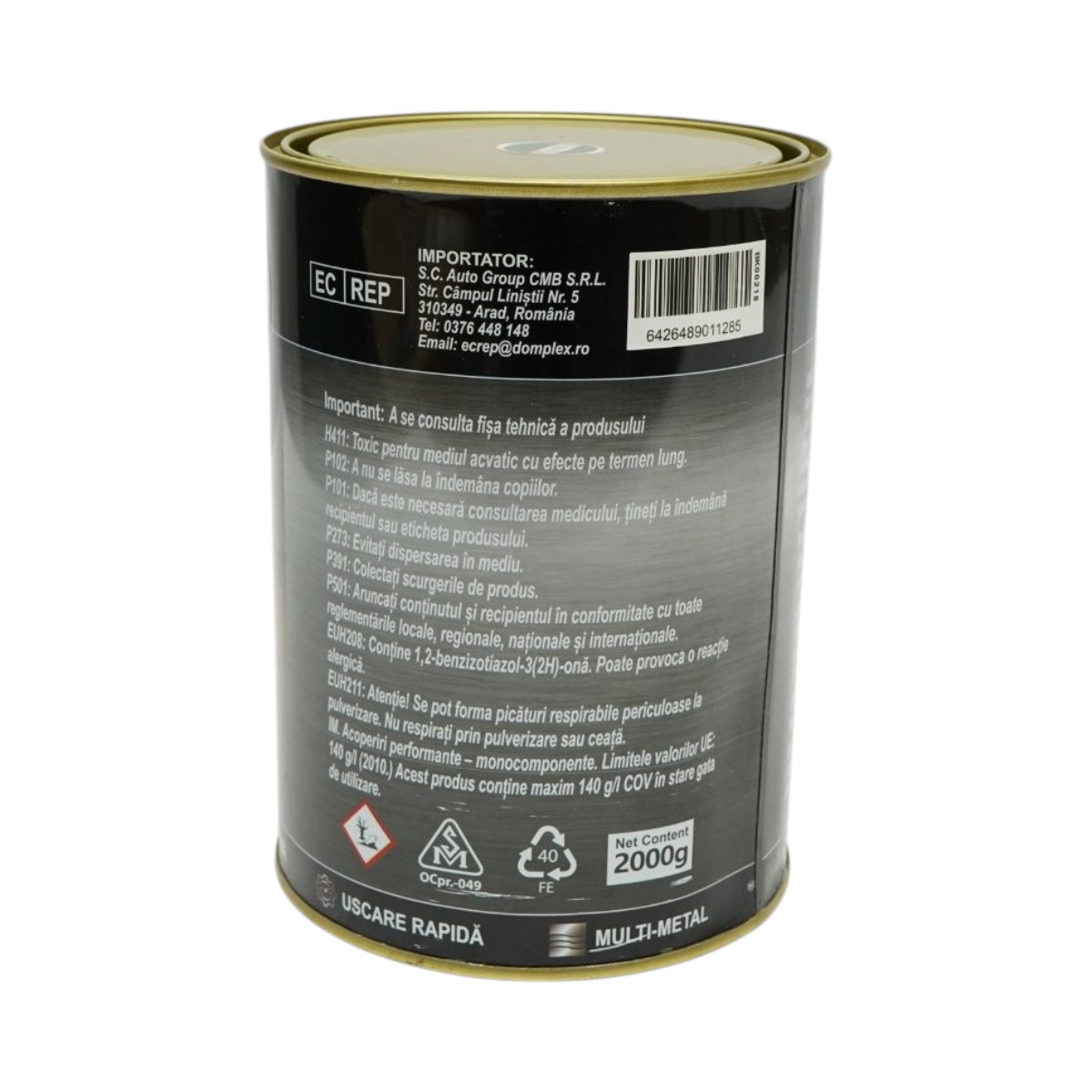 Vopsea email anticoroziva 3 in 1 pentru metal, direct pe rugina, pe baza de apa, galben sport 2000g Breckner Germany - imagine 4