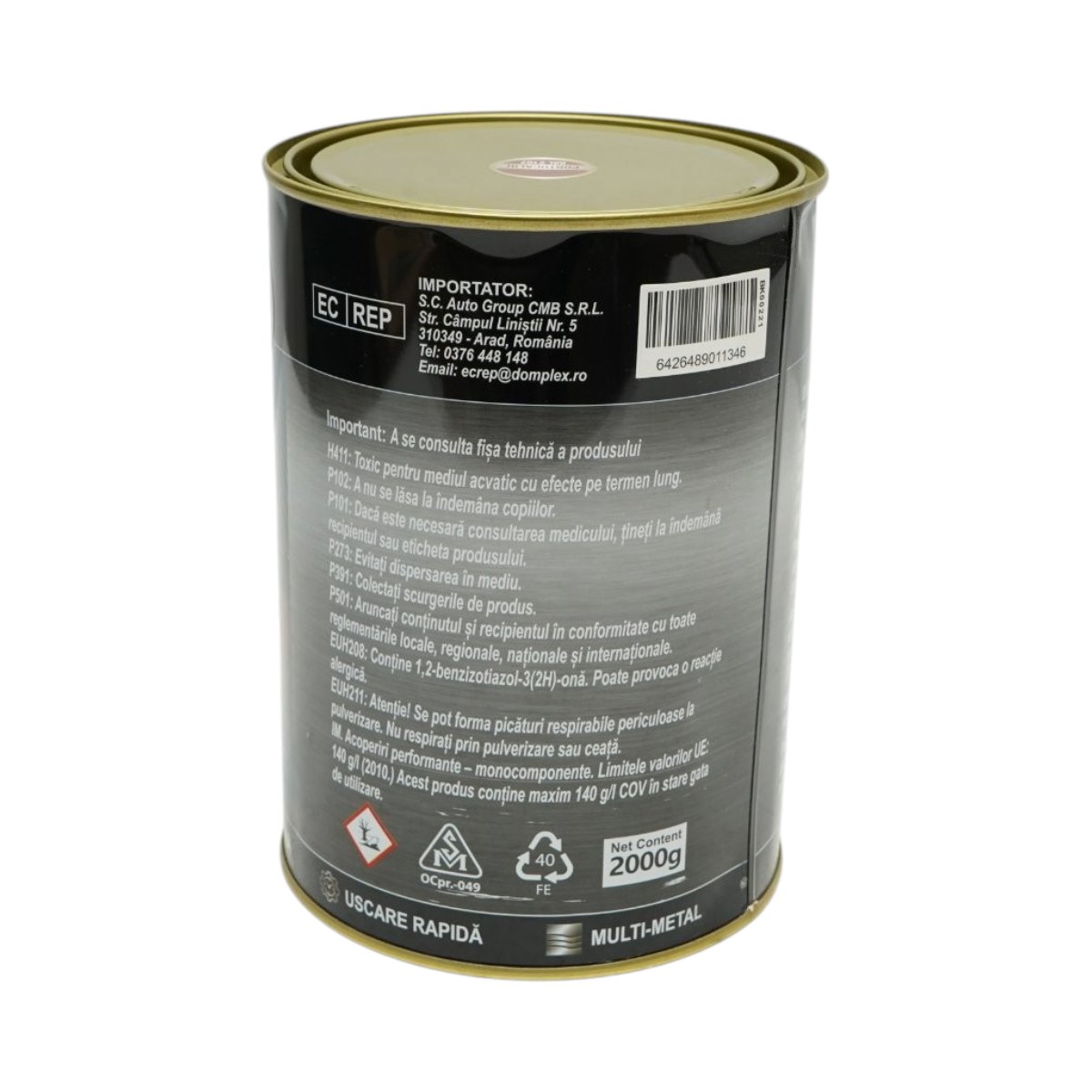 Vopsea email anticoroziva 3 in 1 pentru metal, direct pe rugina, pe baza de apa, portocaliu 2107 Amazone 2000g Breckner Germany - imagine 4