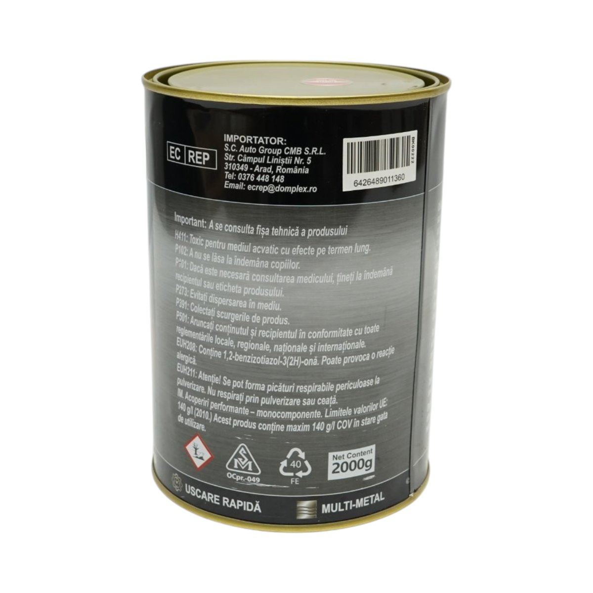 Vopsea email anticoroziva 3 in 1 pentru metal, direct pe rugina, pe baza de apa, rosu RAL 2002 2000g Breckner Germany - imagine 4