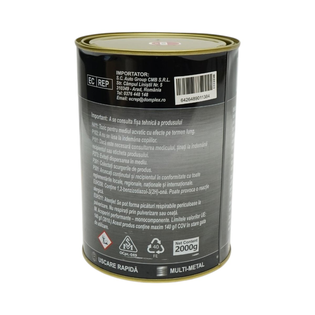 Vopsea email anticoroziva 3 in 1 pentru metal, direct pe rugina, pe baza de apa, rosu 250 2000g Breckner Germany - imagine 3