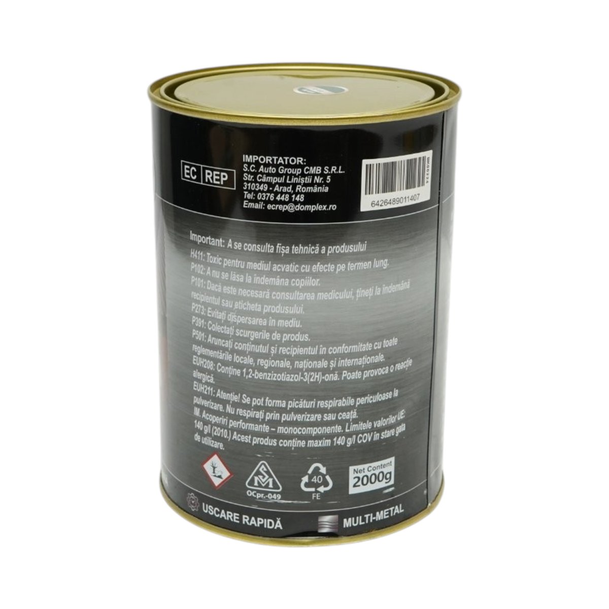Vopsea email anticoroziva 3 in 1 pentru metal, direct pe rugina, pe baza de apa, verde 6016 2000g Breckner Germany - imagine 4
