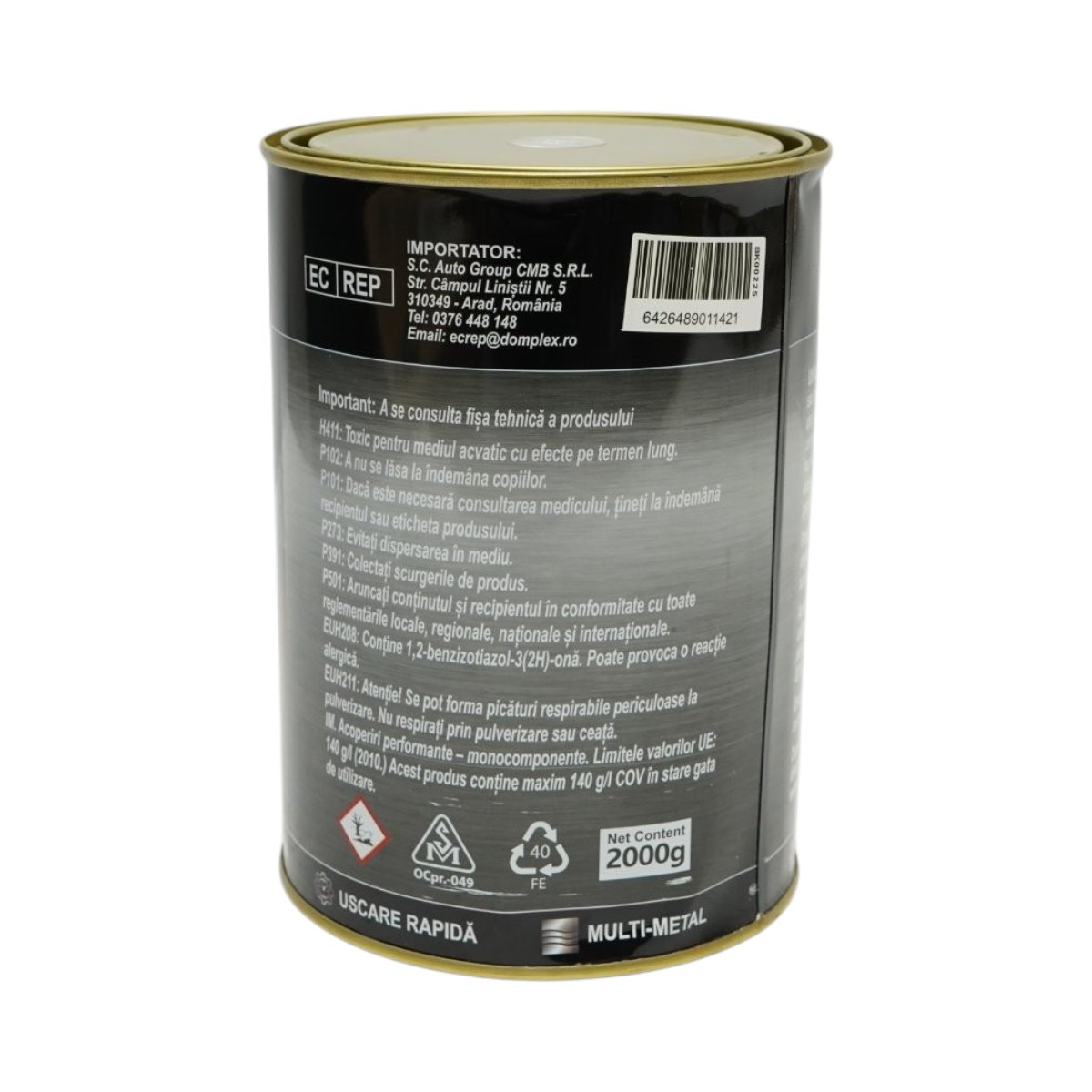 Vopsea email anticoroziva 3 in 1 pentru metal, direct pe rugina, pe baza de apa, alb boreal 2000g Breckner Germany - imagine 4