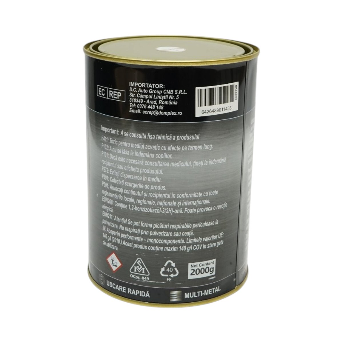 Vopsea email anticoroziva 3 in 1 pentru metal, direct pe rugina, pe baza de apa, alb 10 2000g Breckner Germany - imagine 4