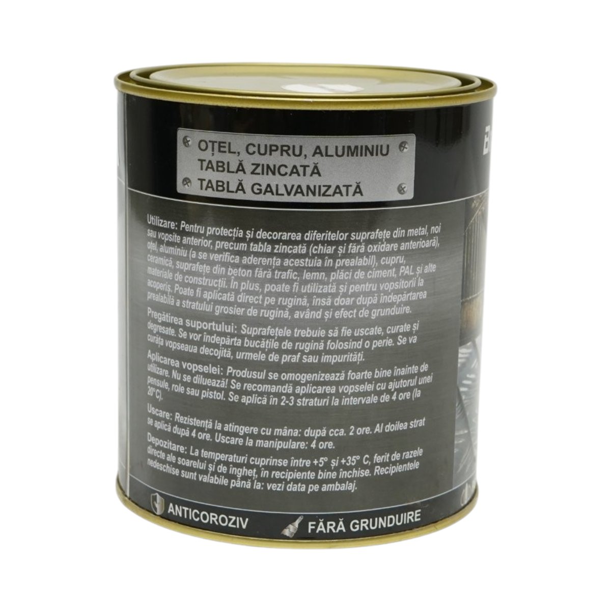Vopsea email anticoroziva 3 in 1 pentru metal, direct pe rugina, pe baza de apa, alb mat 750g Breckner Germany - imagine 3