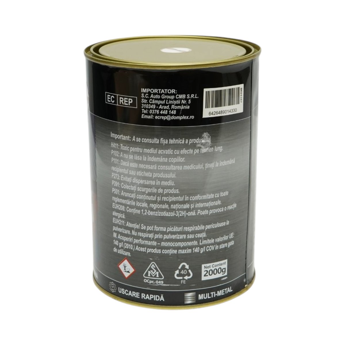 Vopsea email anticoroziva 3 in 1 pentru metal, direct pe rugina, pe baza de apa, alb mat 2000g Breckner Germany - imagine 4
