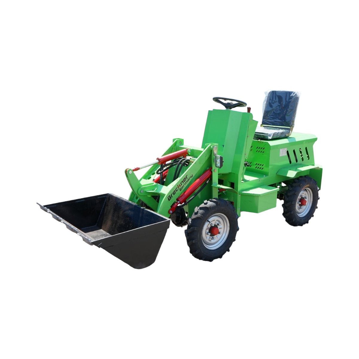 Mini incarcator frontal electric articulat 4x4, 2 motoare brushless 2200W, baterie 60V/70Ah, capacitate ridicare 400kg, latime cupa 1000mm Breckner Germany