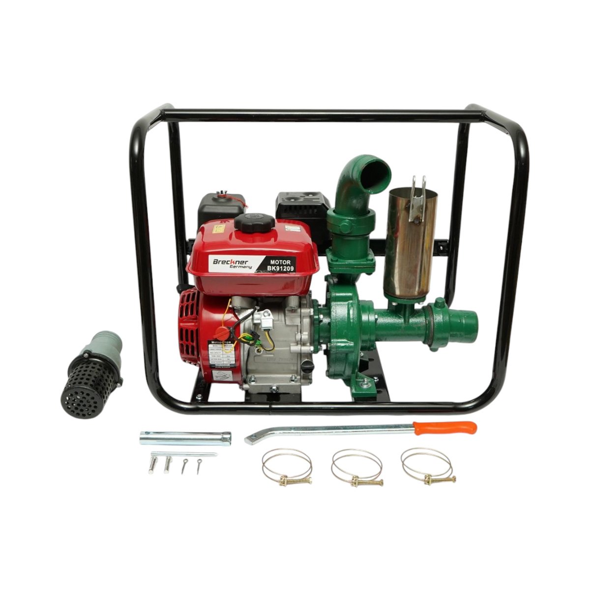 Motopompa apa pe benzina 7.5CP, 4T 212cc, 3 toli, debit 60m3/h, amorsare manuala, adancime aspiratie 8m, inaltime pompare 30m Breckner Germany - imagine 2