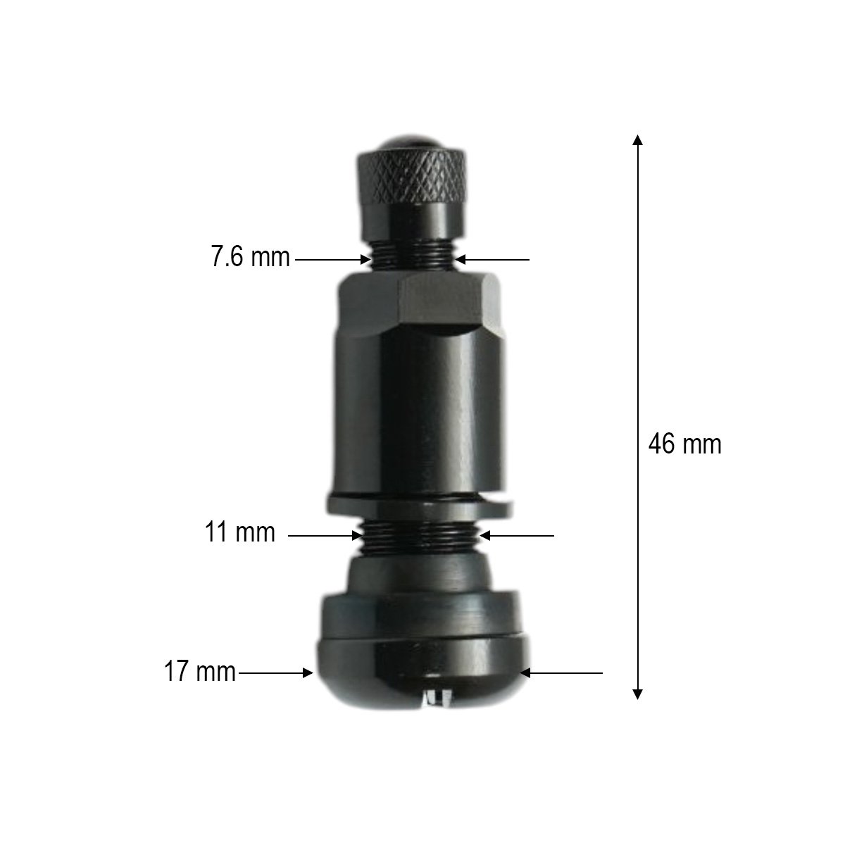 Valva mecanica roata tubeless neagra 46mm MS525