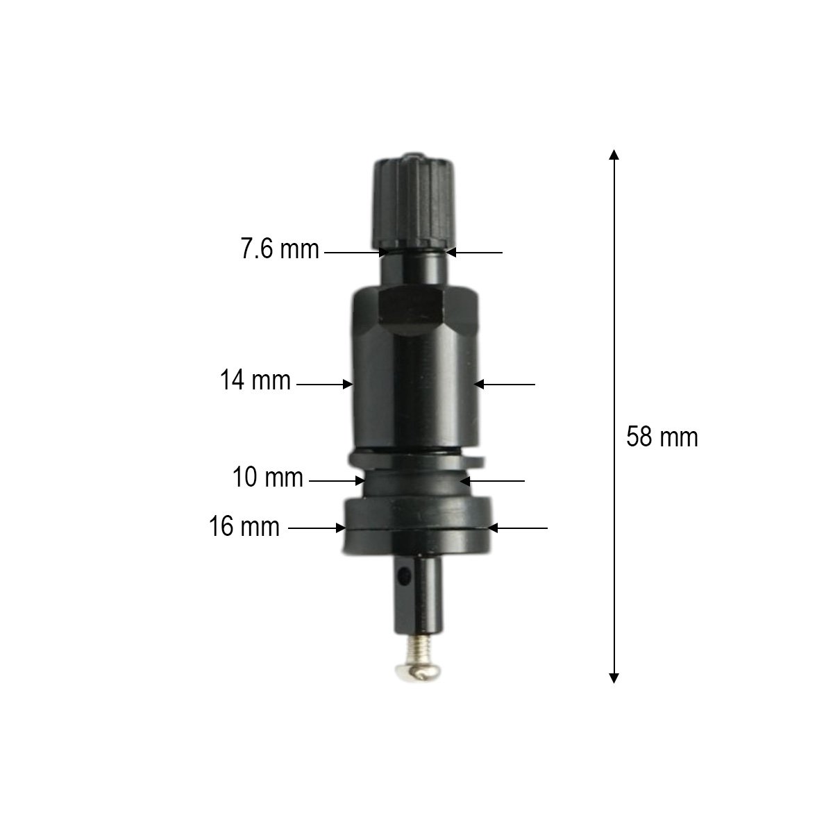 Valva roata tubeless neagra 58mm compatibila senzor TPMS-03