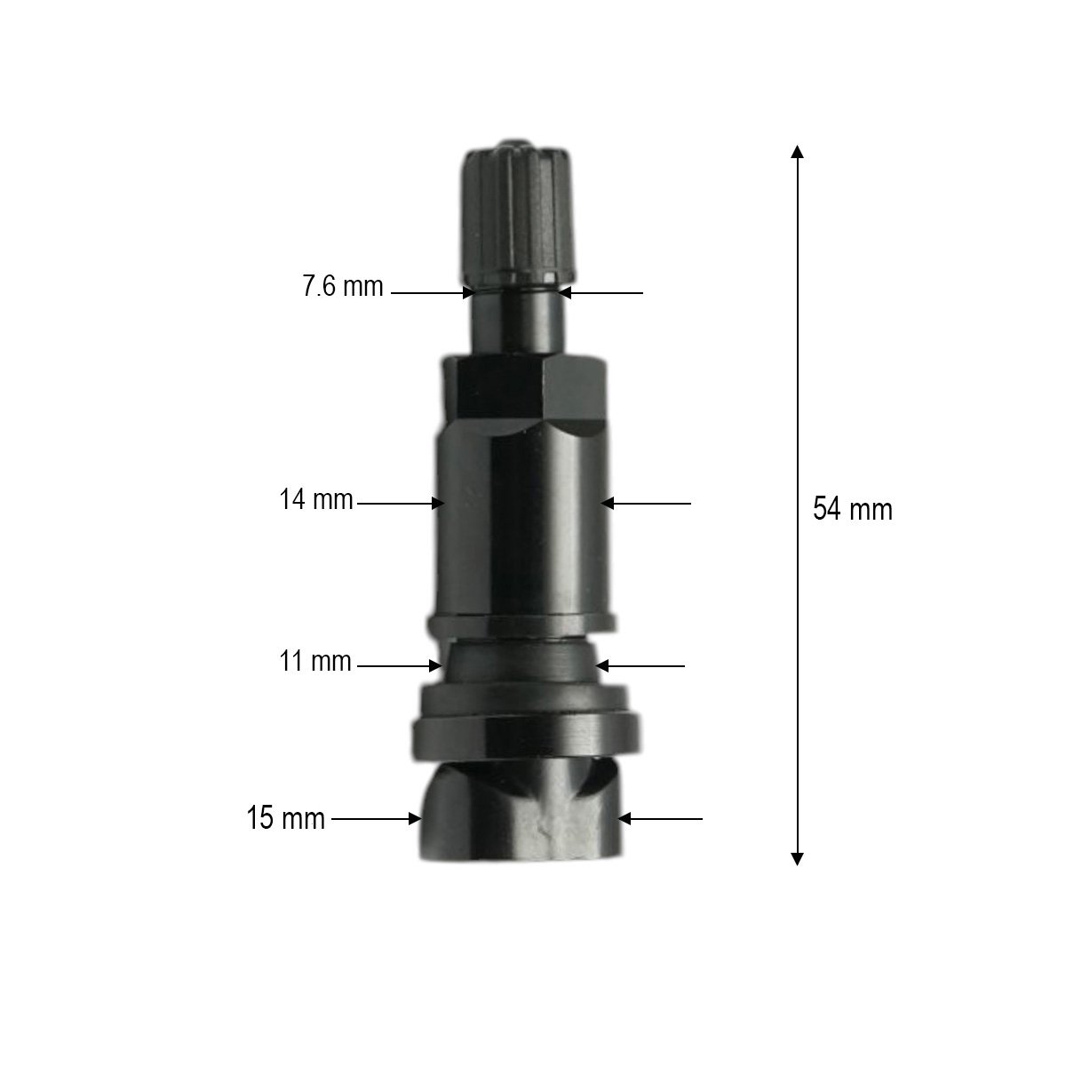 Valva roata tubeless neagra 54mm compatibila senzor TPMS-01