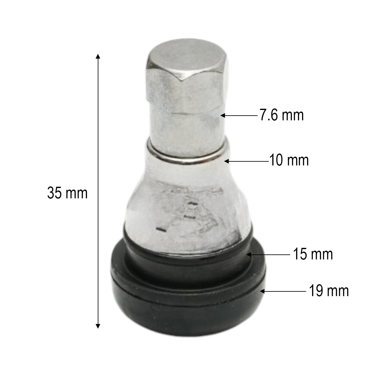 Valva roata auto tubeless 35mm premium EPDM TR412 cromata