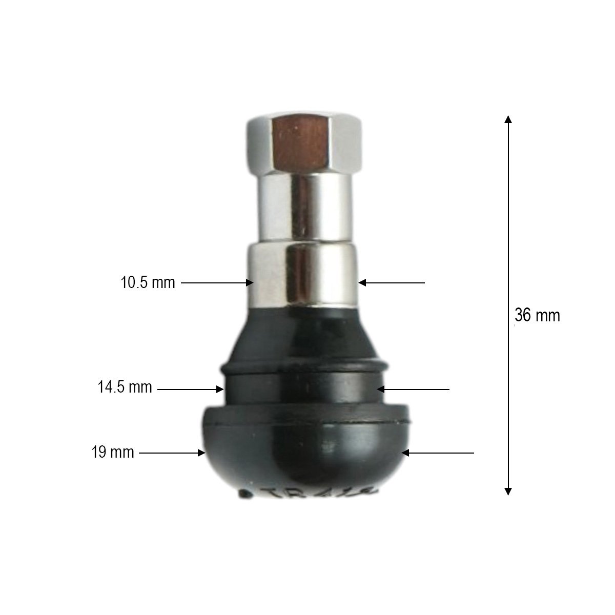Valva roata auto tubeless 35mm premium EPDM TR412 cromata