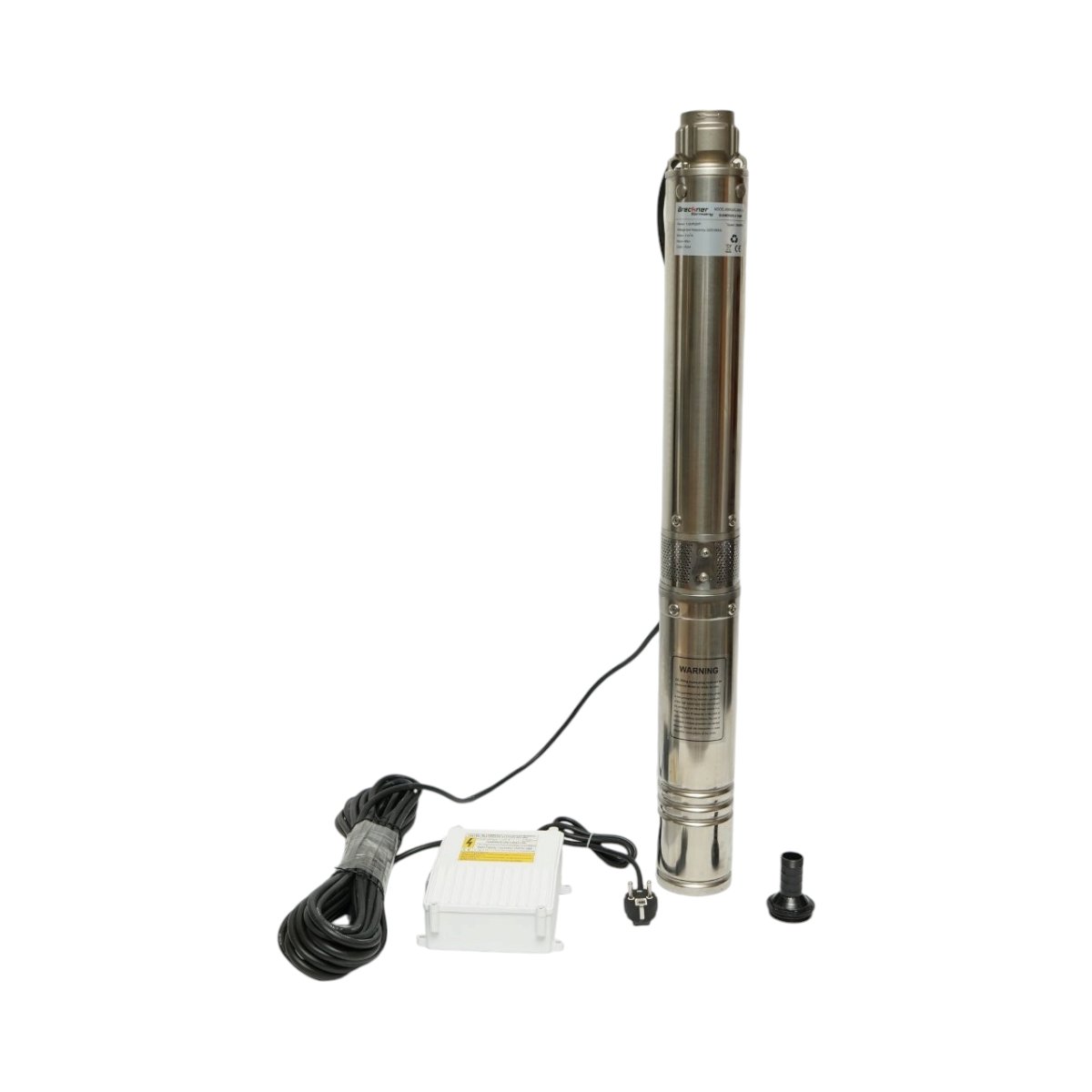 Pompa apa submersibila inox 1.5kW, 220V, D100mm, debit 5 m3/h, inaltime refulare 60m, 9 turbine ceramice, racire pe ulei, panou de control K90QJD2-60/9-1.5 Breckner Germany - imagine 2