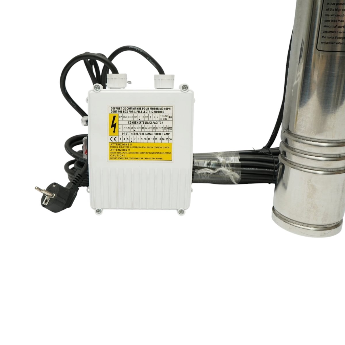 Pompa apa submersibila inox 2.2kW, 220V, D100mm, debit 6 m3/h, inaltime refulare 105m, 15 turbine ceramice, racire pe ulei, panou de control K90QJD2-105/15-2.2 Breckner Germany - imagine 8