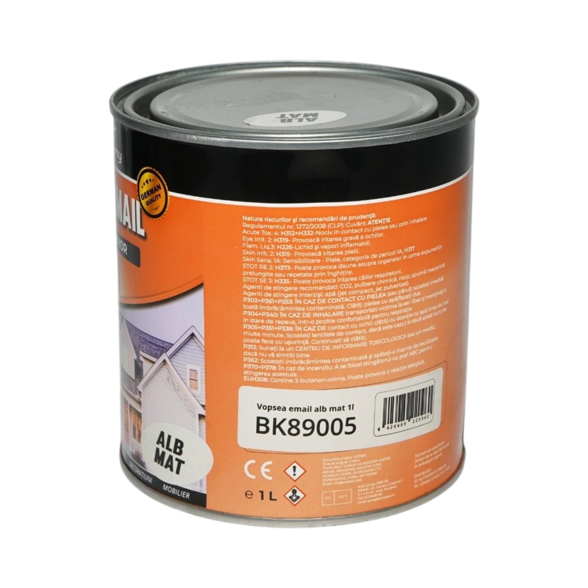 Vopsea email anticoroziva 3 in 1 alb mat pe baza de solvent 1L, direct pe rugina, interior si exterior Breckner Germany - imagine 3