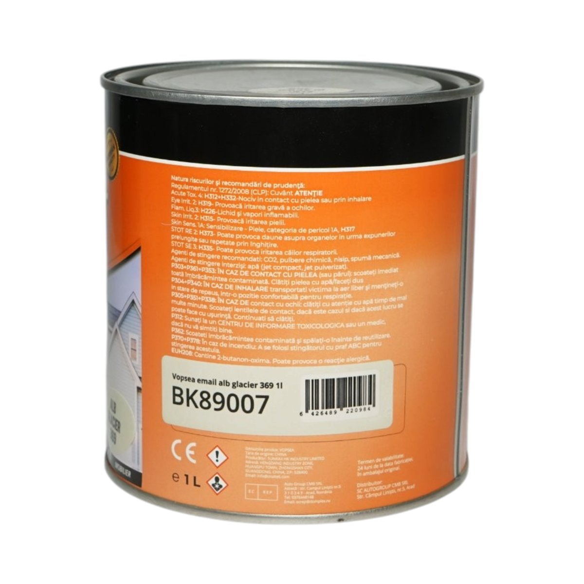 Vopsea email anticoroziva 3 in 1 alb glacier 369 pe baza de solvent 1L, direct pe rugina, interior si exterior Breckner Germany - imagine 3