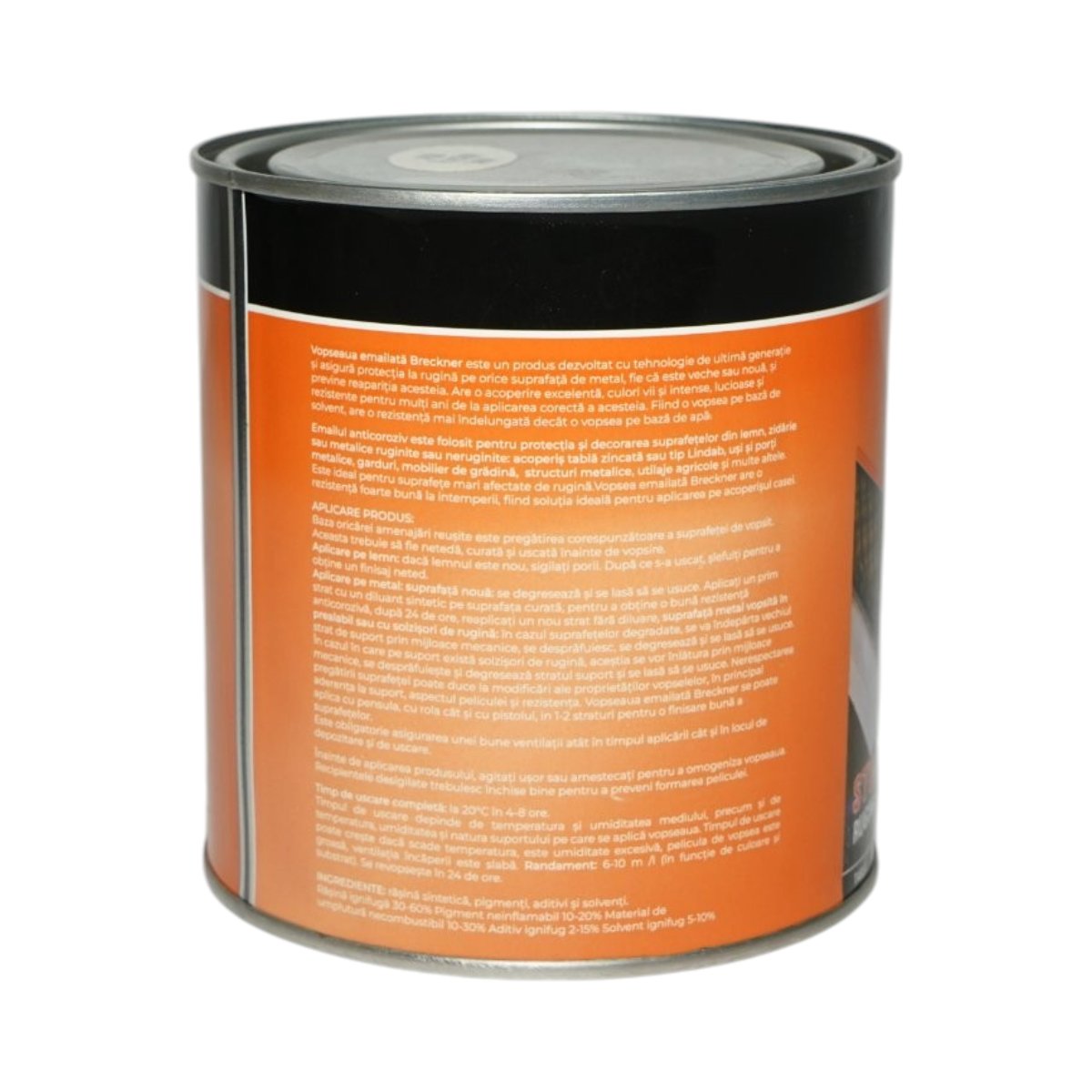 Vopsea email anticoroziva 3 in 1 alb glacier 369 pe baza de solvent 1L, direct pe rugina, interior si exterior Breckner Germany - imagine 2