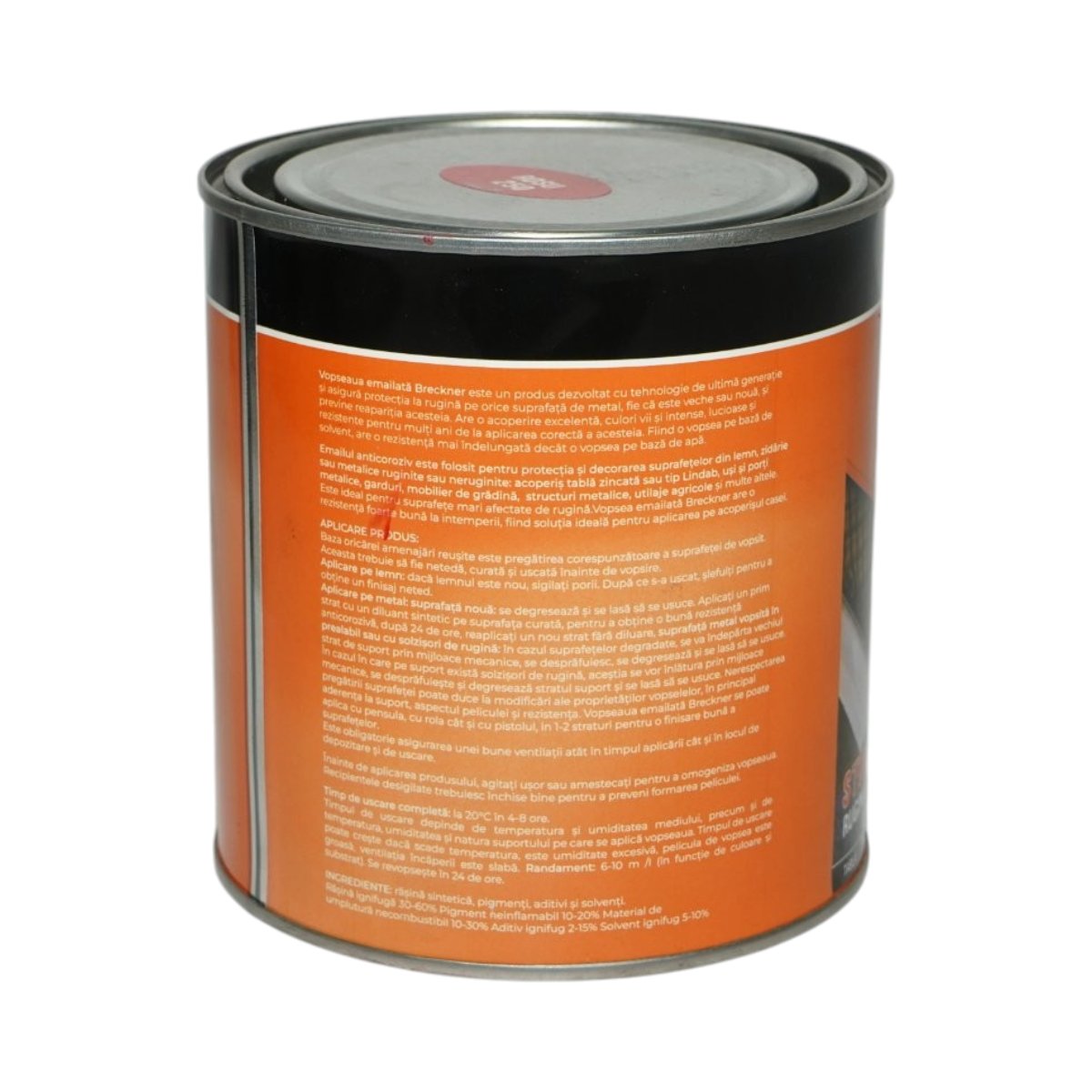 Vopsea email anticoroziva 3 in 1 rosu 250 pe baza de solvent 1L, direct pe rugina, interior si exterior Breckner Germany - imagine 2