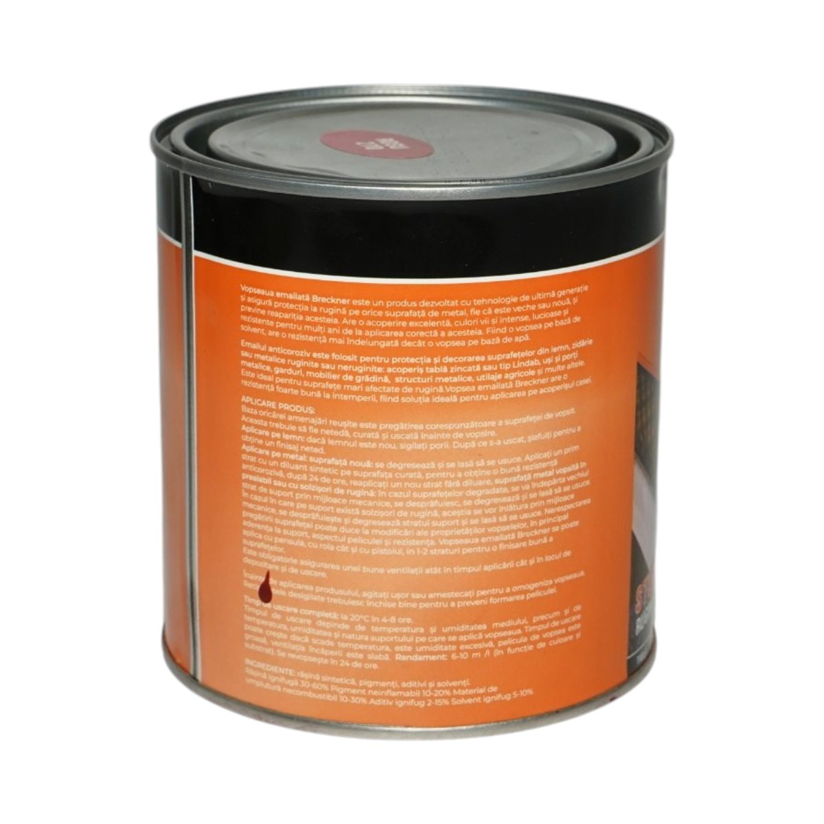 Vopsea email anticoroziva 3 in 1 rosu 270 pe baza de solvent 1L, direct pe rugina, interior si exterior Breckner Germany - imagine 2