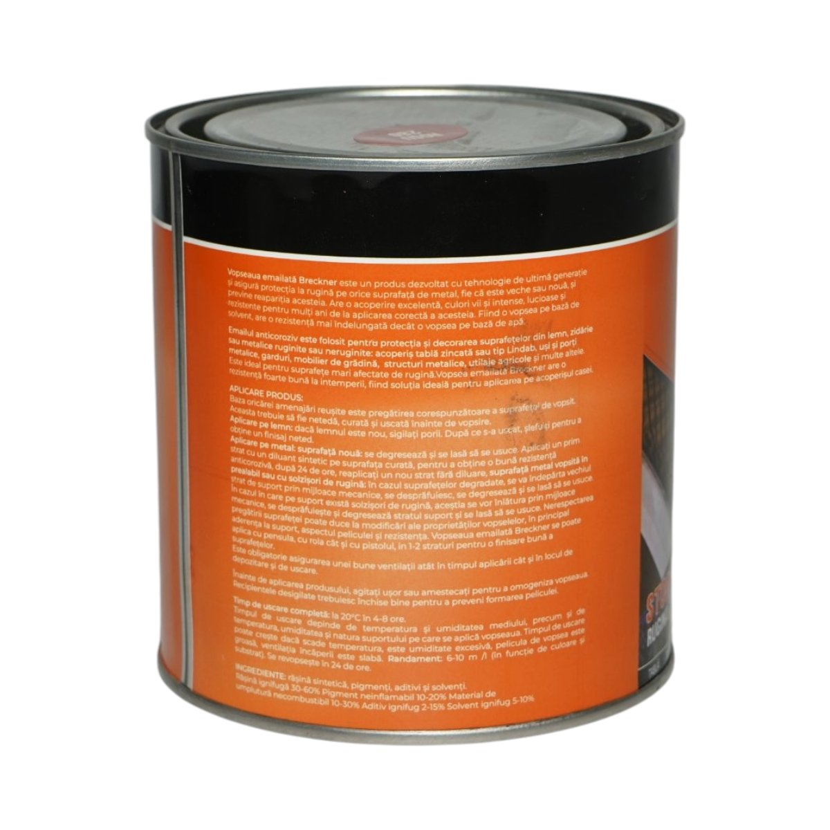 Vopsea email anticoroziva 3 in 1 rosu 280 pe baza de solvent 1L, direct pe rugina, interior si exterior Breckner Germany - imagine 2
