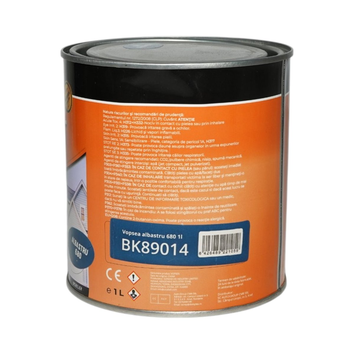 Vopsea email anticoroziva 3 in 1 albastru 680 pe baza de solvent 1L, direct pe rugina, interior si exterior Breckner Germany - imagine 3
