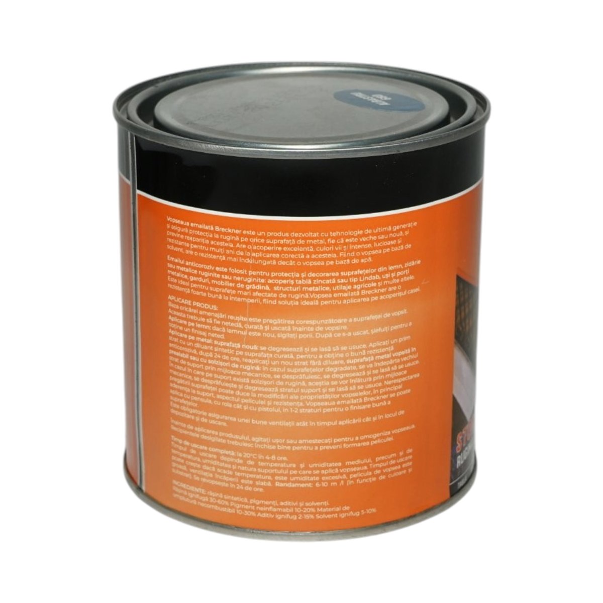 Vopsea email anticoroziva 3 in 1 albastru 680 pe baza de solvent 1L, direct pe rugina, interior si exterior Breckner Germany - imagine 2