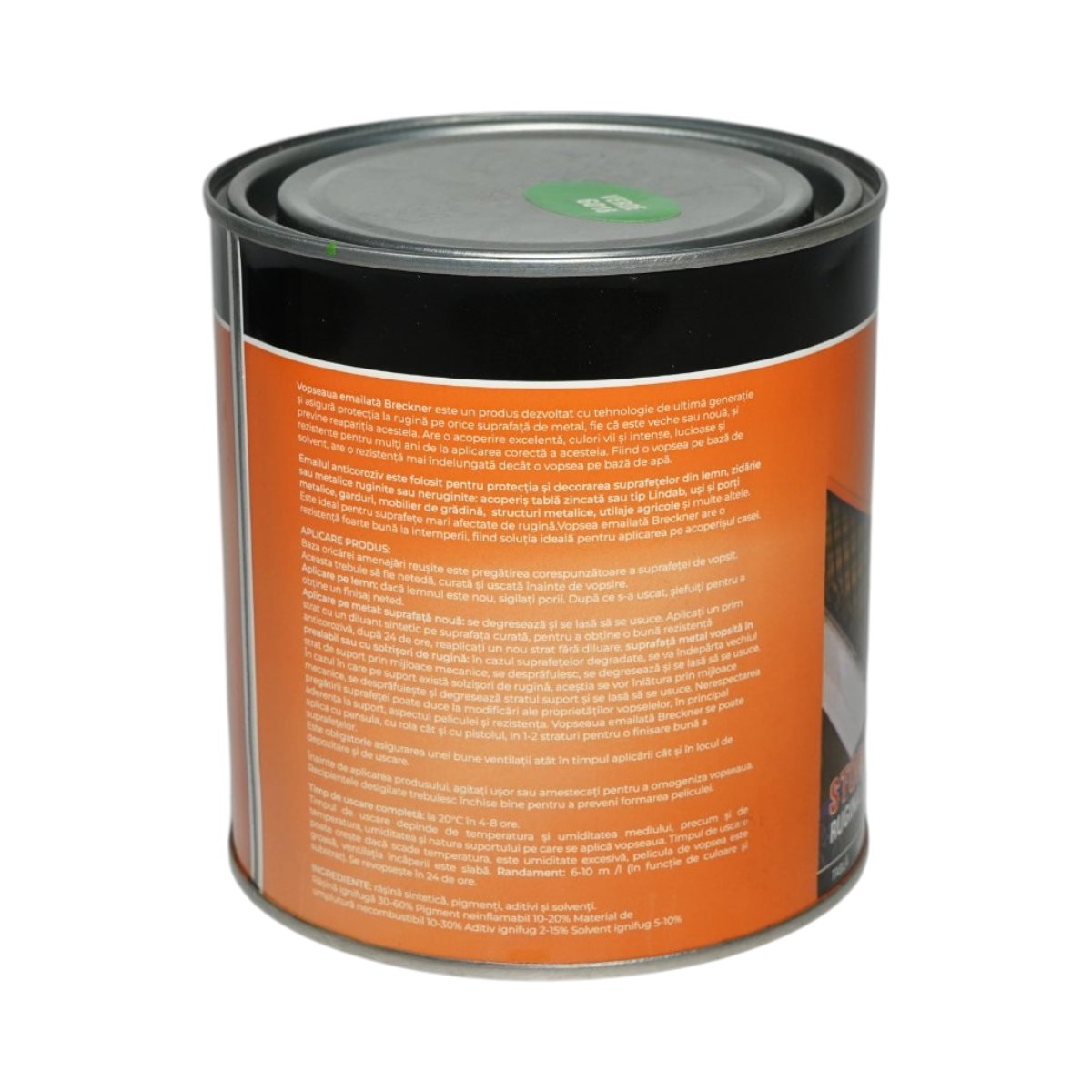 Vopsea email anticoroziva 3 in 1 verde 6018 pe baza de solvent 1L, direct pe rugina, interior si exterior Breckner Germany - imagine 2