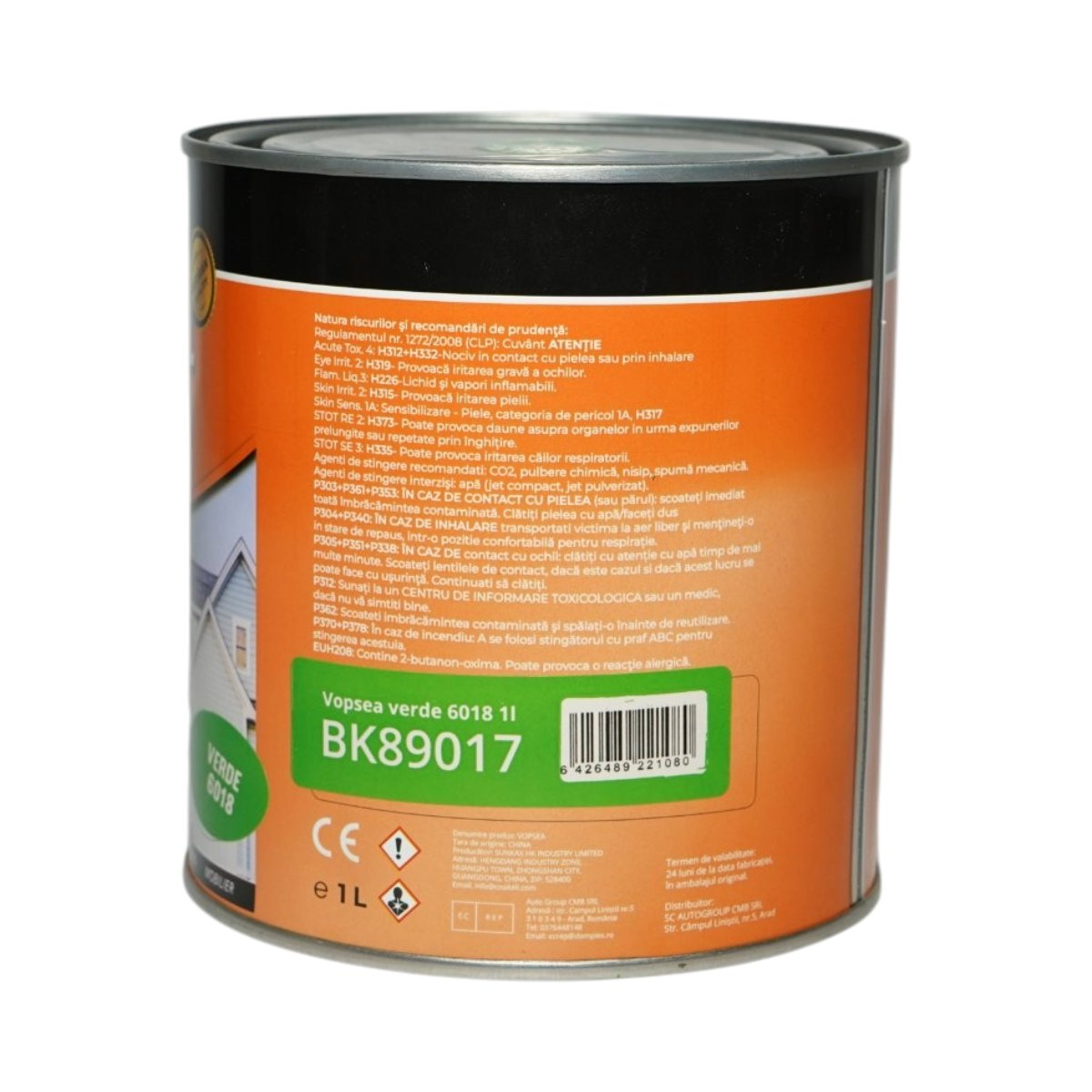 Vopsea email anticoroziva 3 in 1 verde 6018 pe baza de solvent 1L, direct pe rugina, interior si exterior Breckner Germany - imagine 3