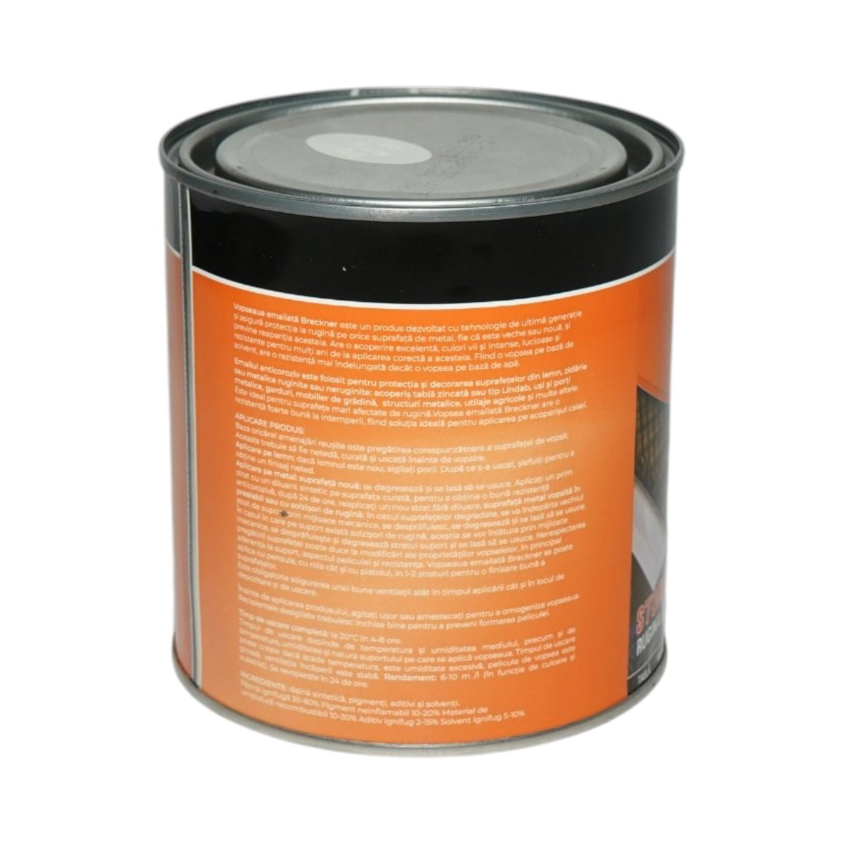 Vopsea email anticoroziva 3 in 1 gri platin D69 pe baza de solvent 1L, direct pe rugina, interior si exterior Breckner Germany - imagine 2